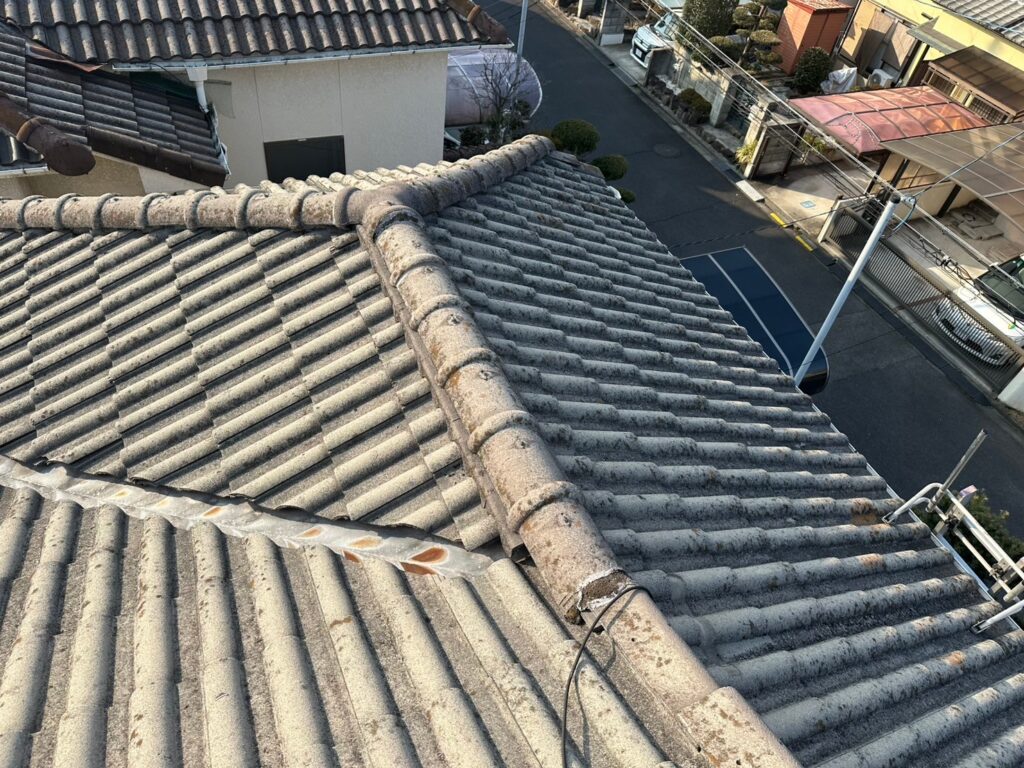 既設瓦撤去処状況