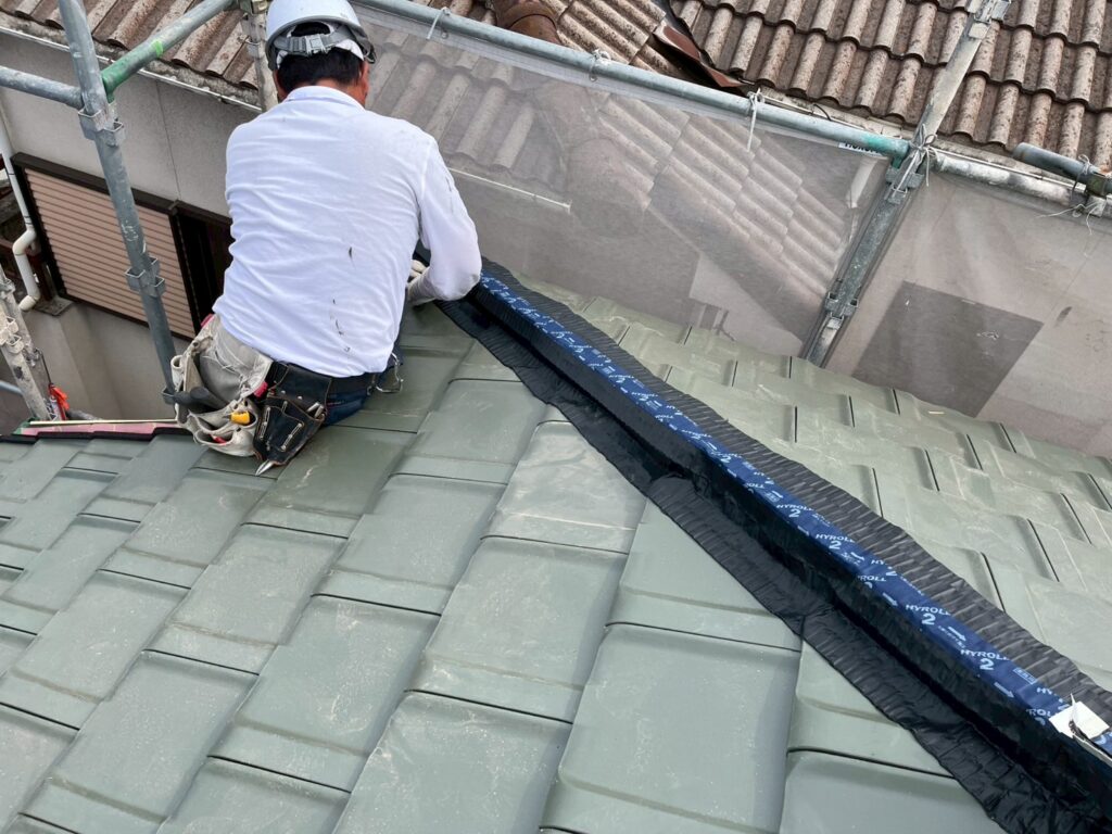平板瓦葺き