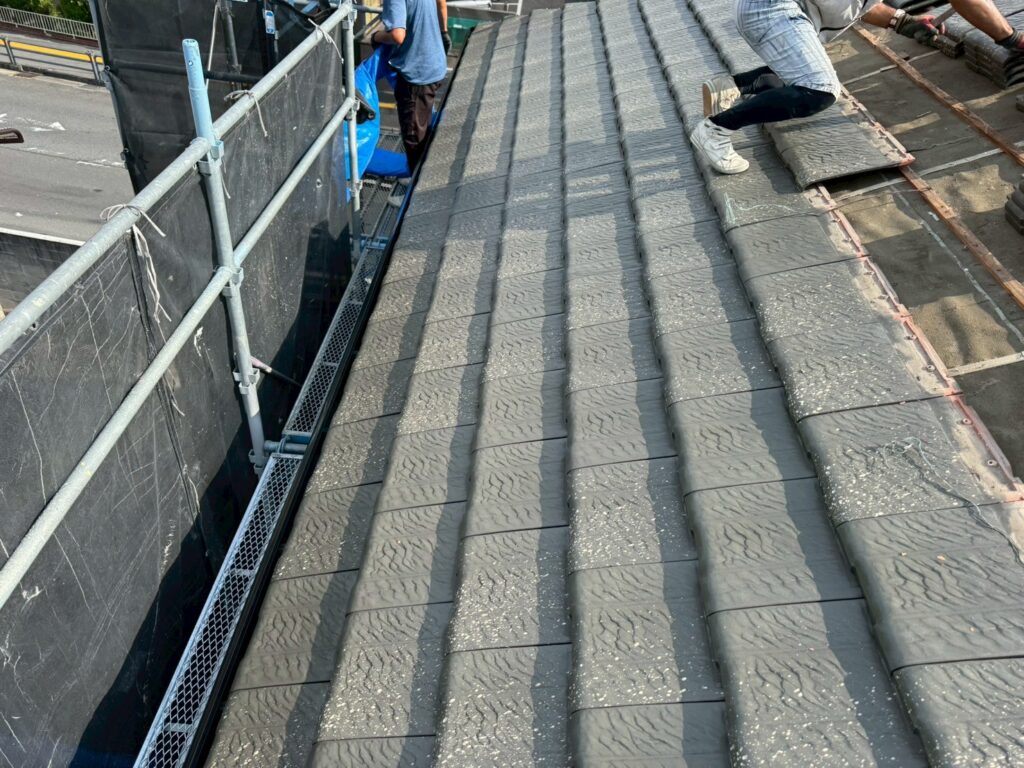 既設瓦撤去状況